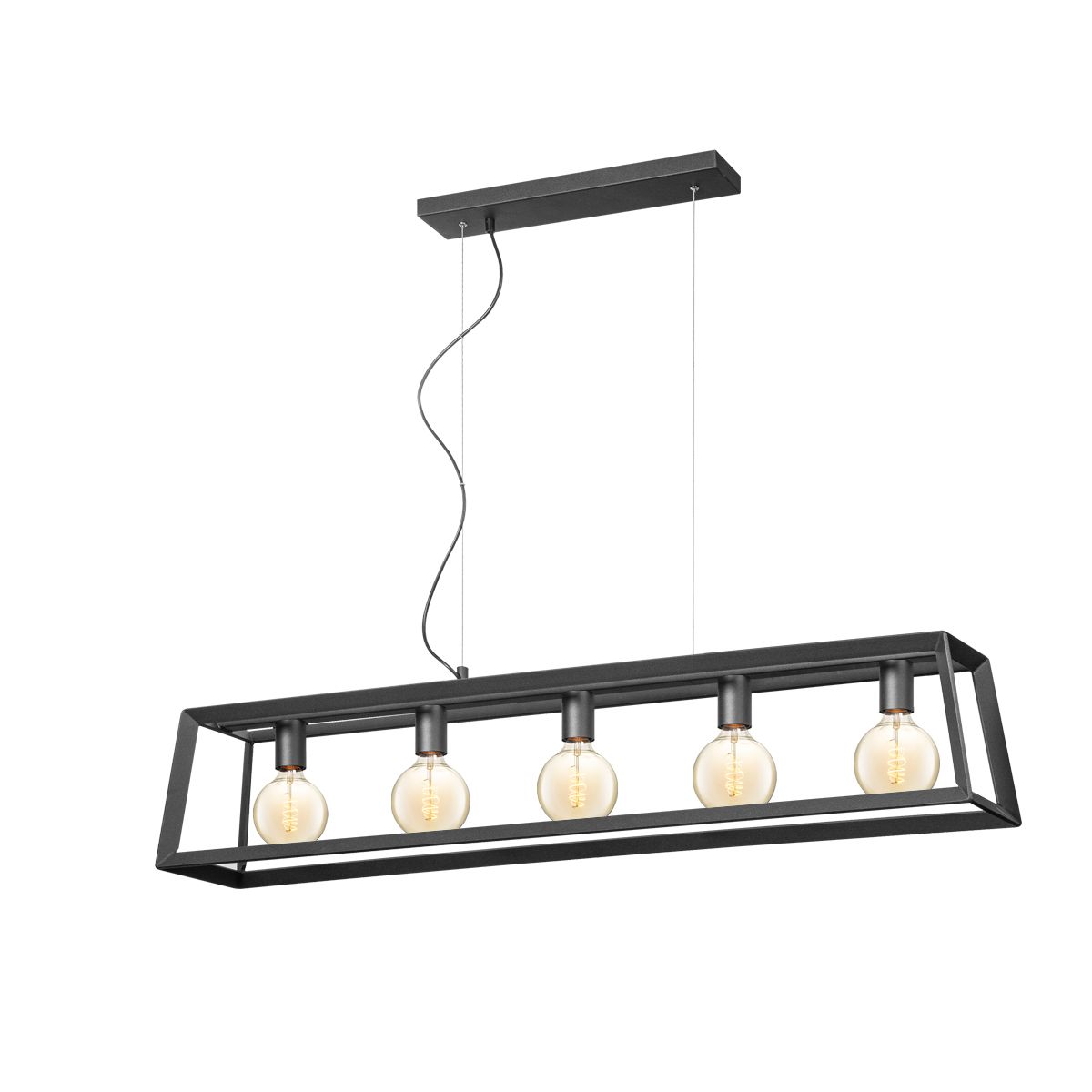 Light depot - hanglamp Dito taps 5L - zwart - Outlet