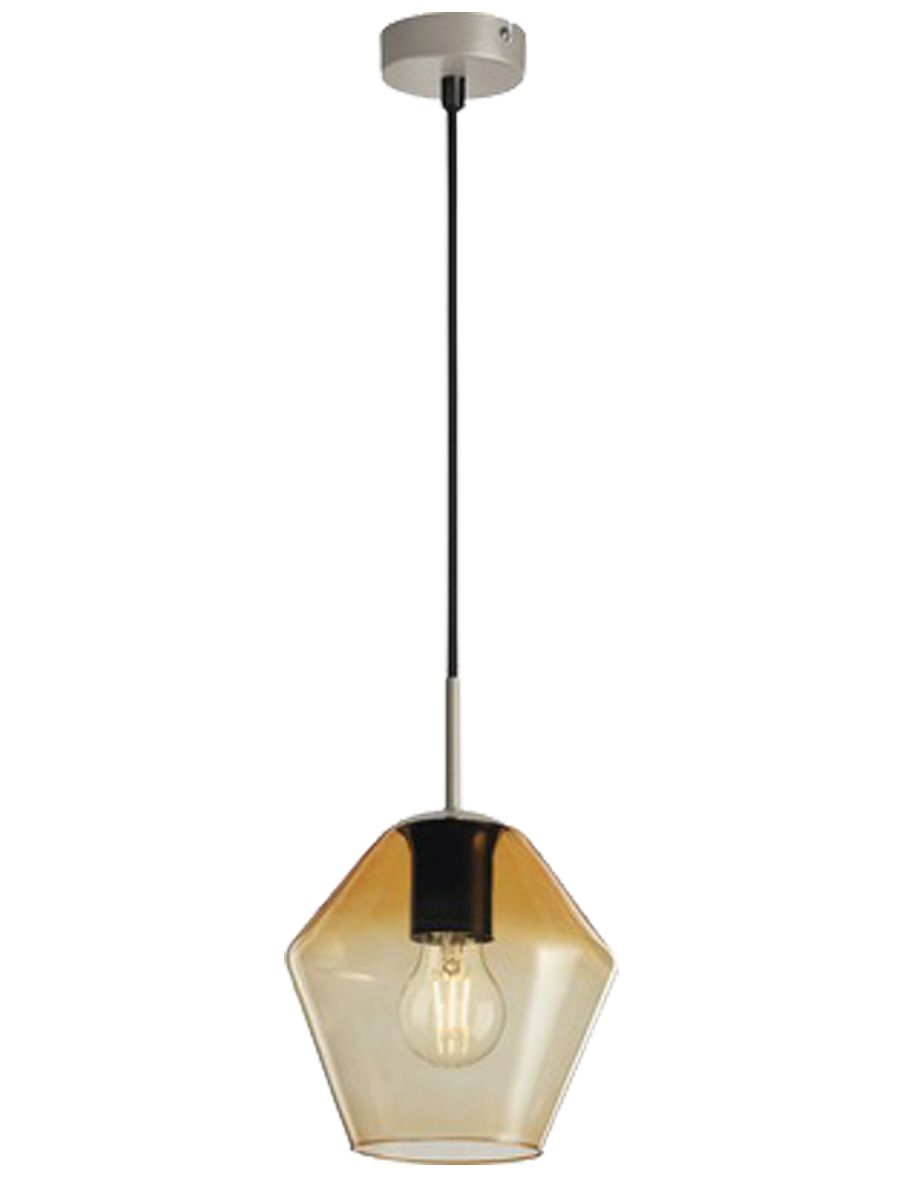 Light depot - hanglamp Ruit E27 - amber glas - Outlet
